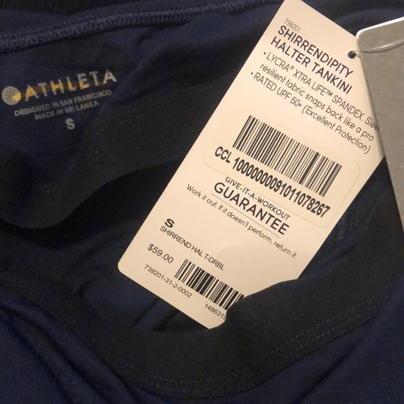 NWT Athleta Shirrendipity Halter Tankini Swim Top - Picture 3 of 3